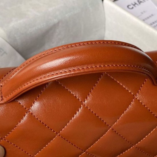 Migliore Repliche Borsa mini con patta con manico superiore AS4992 Arancione Economiche Outlet Online