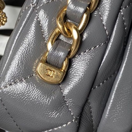 Migliore Repliche Borsa mini con patta con manico superiore AS4992 Grigio Economiche Outlet Online