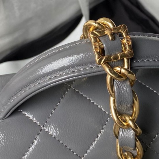 Migliore Repliche Borsa mini con patta con manico superiore AS4992 Grigio Economiche Outlet Online