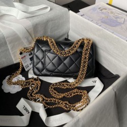 Migliore Repliche Borsa mini con patta AS4972 Nera Economiche Outlet Online