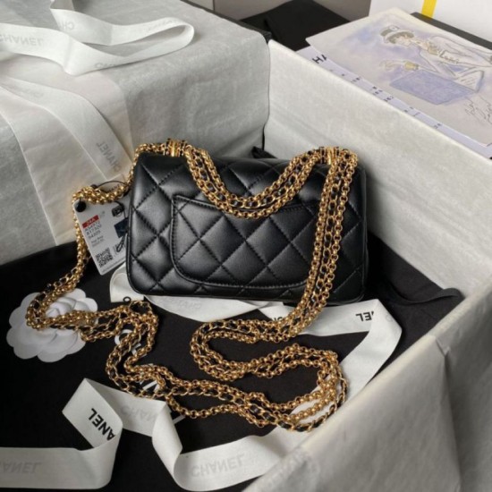Migliore Repliche Borsa mini con patta AS4972 Nera Economiche Outlet Online