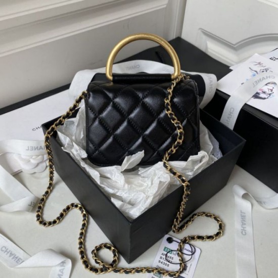 Migliore Repliche Mini Top Handle Borsa AP3485 Nero Economiche Outlet Online
