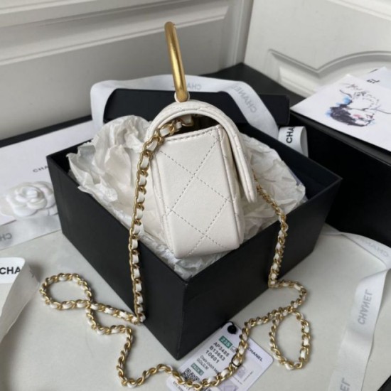 Miglior Falso Mini Top Handle Borsa AP3485 Bianco Economiche Premium