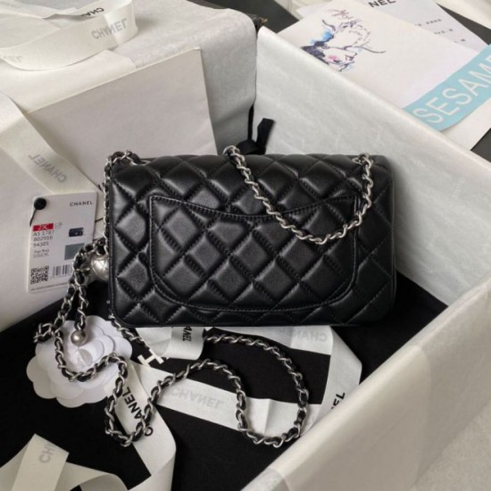 Replica perfetta AS1787 Mini Flap Borsa Nero Imitazione Outlet Online
