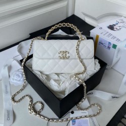 Migliore Repliche Mini Top Handle Borsa AP3238 Bianco Economiche Outlet Online