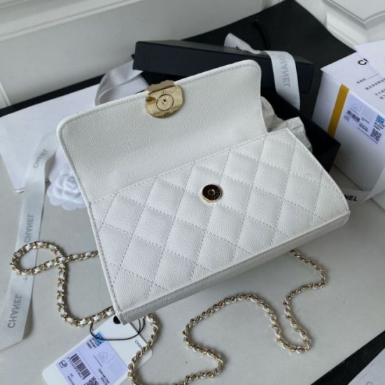 Migliore Repliche Mini Top Handle Borsa AP3238 Bianco Economiche Outlet Online