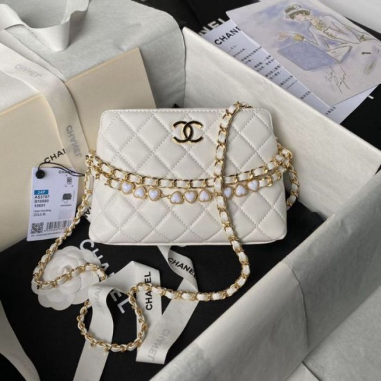 Perfette Qualità Repliche Borsa a tracolla AS3787 Bianco Imitazione