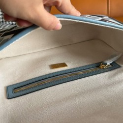 Miglior Falso Borsa Baguette Fendi 8BR600 Blu Economiche Premium