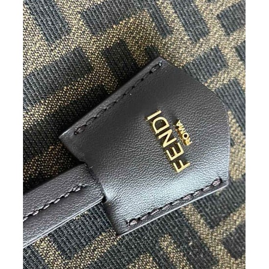 Migliore Repliche Borsa media Fendi Origami 8BH414 Caffè scuro Economiche Outlet Online