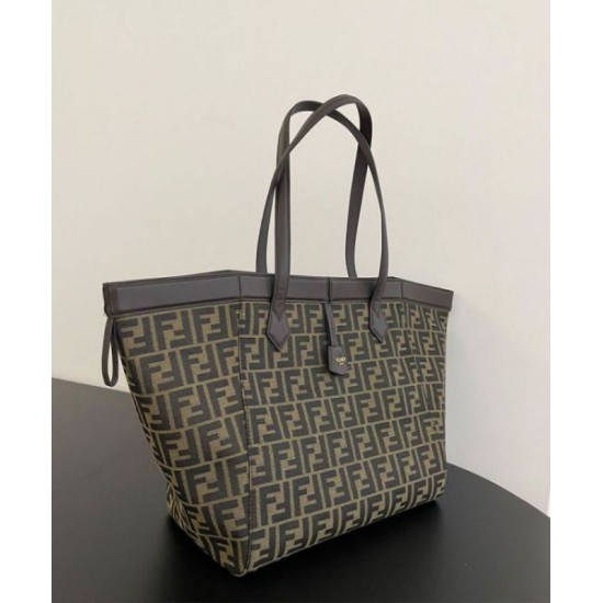 Perfette Qualità Repliche Borsa Fendi Origami Grande 8BH415 Caffè Scuro Imitazione