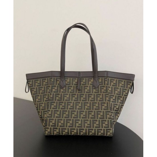 Perfette Qualità Repliche Borsa Fendi Origami Grande 8BH415 Caffè Scuro Imitazione