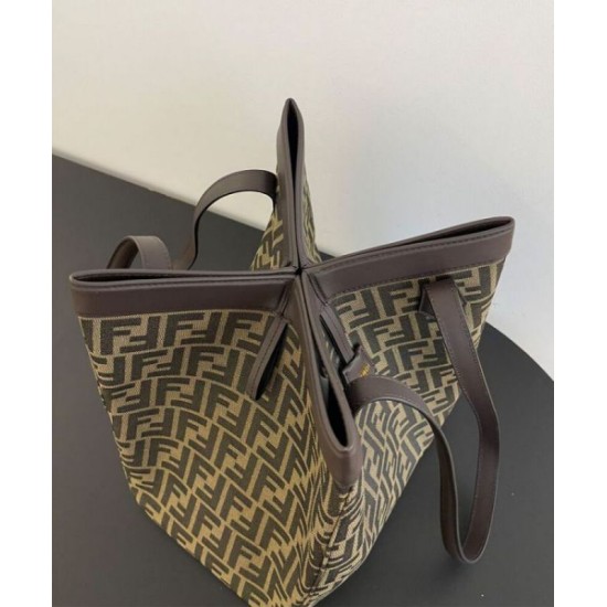 Perfette Qualità Repliche Borsa Fendi Origami Grande 8BH415 Caffè Scuro Imitazione