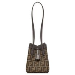 Migliore Repliche Fendi Origami Mini 8BS083 Caffè Scuro Economiche Outlet Online