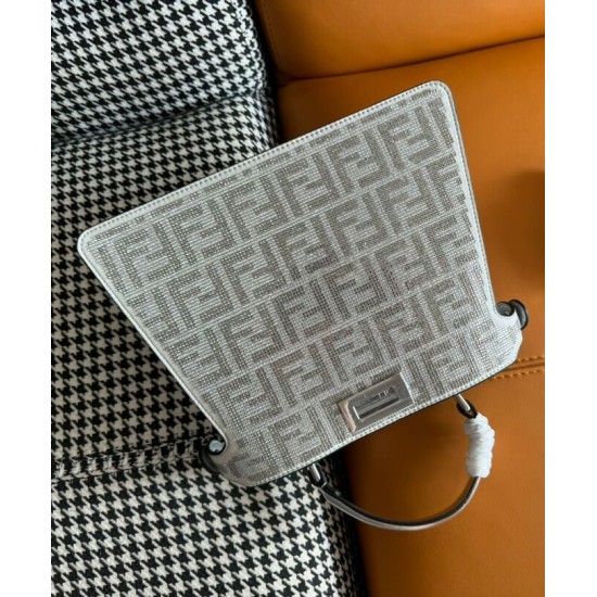 Migliore Repliche Fendi Peekaboo ISeeU Piccolo 8BN327 Argento Economiche Outlet Online
