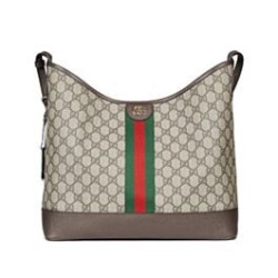Perfette Qualità Repliche Borsa a tracolla media Gucci Ophidia GG 781392 Caffè scuro Imitazione
