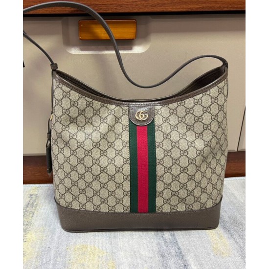 Perfette Qualità Repliche Borsa a tracolla media Gucci Ophidia GG 781392 Caffè scuro Imitazione