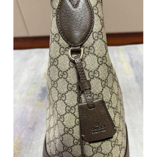 Perfette Qualità Repliche Borsa a tracolla media Gucci Ophidia GG 781392 Caffè scuro Imitazione
