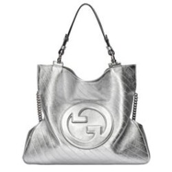 Migliore Repliche Borsa tote media Gucci Blondie 751516 Argento Economiche Outlet Online