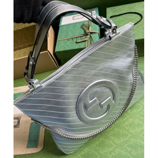 Migliore Repliche Borsa tote media Gucci Blondie 751516 Argento Economiche Outlet Online
