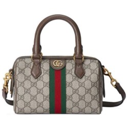 Migliore Repliche Borsa Gucci Ophidia Gg mini con manico superiore 772053 Caffè scuro Economiche Outlet Online
