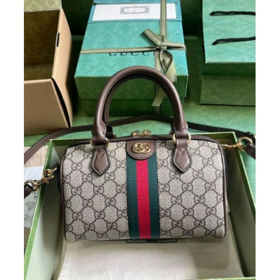 Migliore Repliche Borsa Gucci Ophidia Gg mini con manico superiore 772053 Caffè scuro Economiche Outlet Online