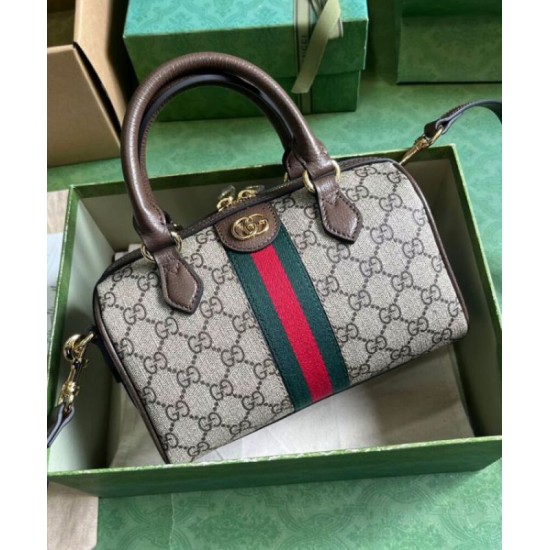 Migliore Repliche Borsa Gucci Ophidia Gg mini con manico superiore 772053 Caffè scuro Economiche Outlet Online