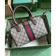 Migliore Repliche Borsa Gucci Ophidia Gg mini con manico superiore 772053 Caffè scuro Economiche Outlet Online
