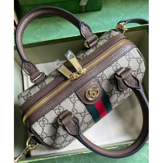 Migliore Repliche Borsa Gucci Ophidia Gg mini con manico superiore 772053 Caffè scuro Economiche Outlet Online