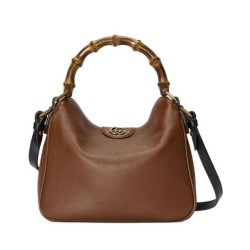 Replica perfetta Borsa a tracolla piccola Gucci Diana in bambù Caffè Imitazione Outlet Online