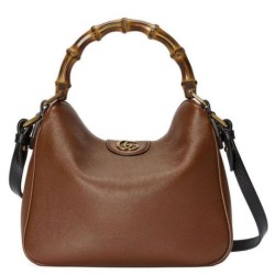Replica perfetta Borsa a tracolla piccola Gucci Diana in bambù Caffè Imitazione Outlet Online