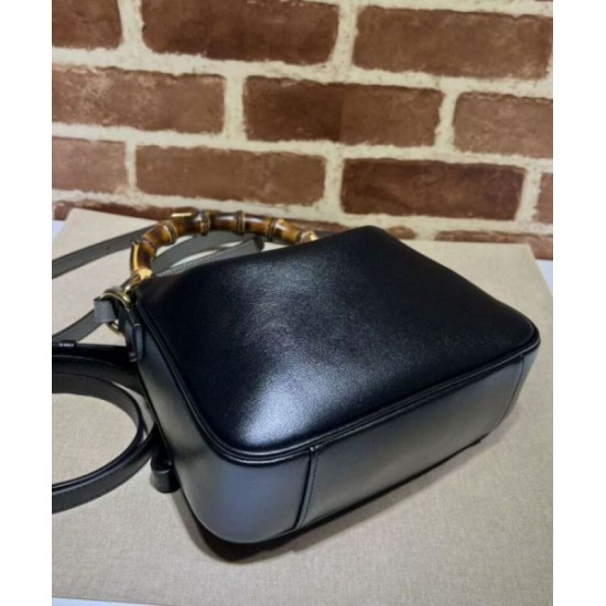 Perfette Qualità Repliche Gucci Diana piccola tracolla in bambù borsa Nero Imitazione