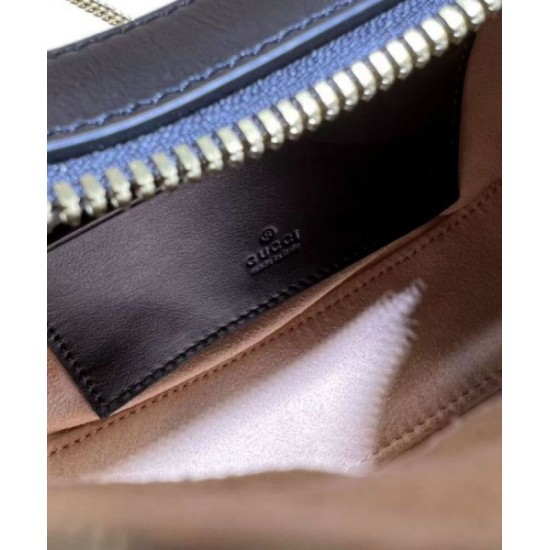 Miglior Falso Gucci GG Marmont Una mini borsa a forma di mezzaluna Nera Economiche Premium