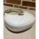 Migliore Repliche Gucci GG Marmont Una mini borsa a forma di mezzaluna Bianca Economiche Outlet Online