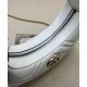 Migliore Repliche Gucci GG Marmont Una mini borsa a forma di mezzaluna Bianca Economiche Outlet Online
