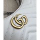 Migliore Repliche Gucci GG Marmont Una mini borsa a forma di mezzaluna Bianca Economiche Outlet Online