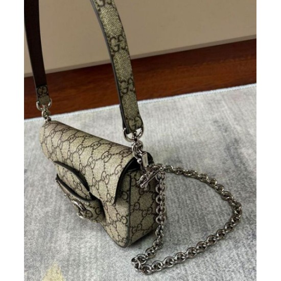 Migliore Repliche Borsa a tracolla mini Gucci Horsebit 1955 774209 Caffè Economiche Outlet Online