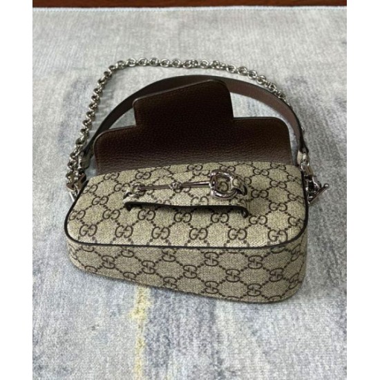 Migliore Repliche Borsa a tracolla mini Gucci Horsebit 1955 774209 Caffè Economiche Outlet Online