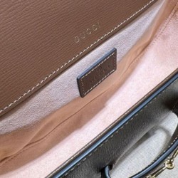 Perfette Qualità Repliche Borsa a tracolla piccola Gucci Horsebit 1955 735178 Caffè Imitazione