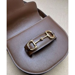 Replica perfetta Borsa mini arrotondata Gucci Horsebit 1955 760191 Caffè Imitazione Outlet Online
