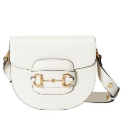 Replica perfetta Borsa mini arrotondata Gucci Horsebit 1955 760191 Crema Imitazione Outlet Online