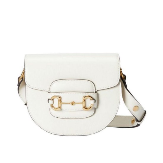 Replica perfetta Borsa mini arrotondata Gucci Horsebit 1955 760191 Crema Imitazione Outlet Online