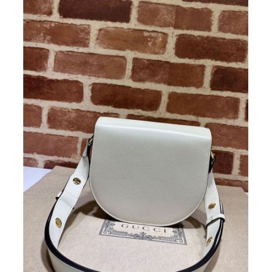Replica perfetta Borsa mini arrotondata Gucci Horsebit 1955 760191 Crema Imitazione Outlet Online