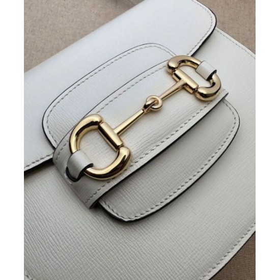 Replica perfetta Borsa mini arrotondata Gucci Horsebit 1955 760191 Crema Imitazione Outlet Online