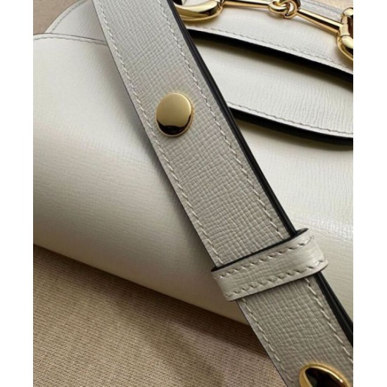 Replica perfetta Borsa mini arrotondata Gucci Horsebit 1955 760191 Crema Imitazione Outlet Online