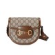 Replica perfetta Borsa mini rotonda Gucci Horsebit 1955 760191 Caffè Imitazione Outlet Online