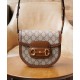 Replica perfetta Borsa mini rotonda Gucci Horsebit 1955 760191 Caffè Imitazione Outlet Online