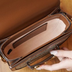 Replica perfetta Borsa mini rotonda Gucci Horsebit 1955 760191 Caffè Imitazione Outlet Online