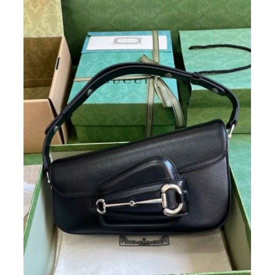 Replica perfetta Borsa a tracolla Gucci Horsebit 1955 764155 Nero Imitazione Outlet Online