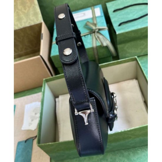 Replica perfetta Borsa a tracolla Gucci Horsebit 1955 764155 Nero Imitazione Outlet Online