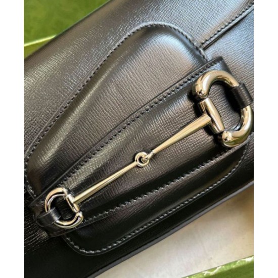 Replica perfetta Borsa a tracolla Gucci Horsebit 1955 764155 Nero Imitazione Outlet Online